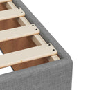 Boxmadras med topmadras Lysegrå 120 x 190 cm Stof