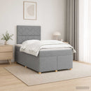 Boxmadras med topmadras Lysegrå 120 x 190 cm Stof