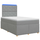 Boxmadras med topmadras Lysegrå 120 x 190 cm Stof