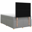 Boxmadras med topmadras Lysegrå 120 x 190 cm Stof