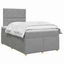 Boxmadras med topmadras Lysegrå 120 x 190 cm Stof