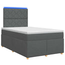 Boxmadras med topmadras Mørkegrå 120 x 190 cm Stof