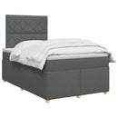 Boxmadras med topmadras Mørkegrå 120 x 190 cm Stof