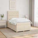 Boxmadras med topmadras Cremefarvet 120 x 200 cm Stof