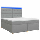 Boxmadras med topmadras Lysegrå 140 x 190 cm Stof