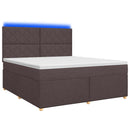 Boxmadras med topmadras Mørk Brun 140 x 190 cm Stof