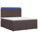 Boxmadras med topmadras Mørk Brun 140 x 200 cm Stof