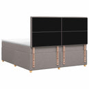 Boxmadras med topmadras Gråbrun 140 x 200 cm Stof