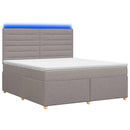 Boxmadras med topmadras Gråbrun 160 x 200 cm Stof