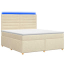 Boxmadras med topmadras Cremefarvet 160 x 200 cm Stof