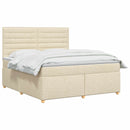 Boxmadras med topmadras Cremefarvet 160 x 200 cm Stof