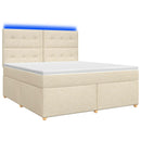 Boxmadras med topmadras Cremefarvet 160 x 200 cm Stof