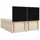 Boxmadras med topmadras Cremefarvet 160 x 200 cm Stof