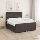 Boxmadras med topmadras Mørk Brun 140 x 200 cm Stof
