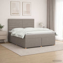 Boxmadras med topmadras Gråbrun 160 x 200 cm Stof