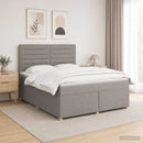 Boxmadras med topmadras Gråbrun 180 x 200 cm Stof
