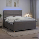 Boxmadras med topmadras Gråbrun 180 x 200 cm Stof