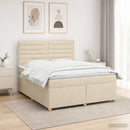 Boxmadras med topmadras Cremefarvet 140 x 190 cm Stof