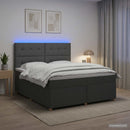 Boxmadras med topmadras Mørkegrå 180 x 200 cm Stof