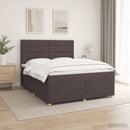 Boxmadras med topmadras Mørk Brun 140 x 190 cm Stof