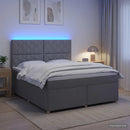 Boxmadras med topmadras Lysegrå 180 x 200 cm Stof