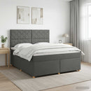 Boxmadras med topmadras Mørkegrå 140 x 190 cm Stof