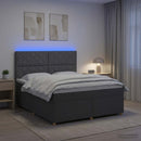 Boxmadras med topmadras Mørkegrå 140 x 190 cm Stof