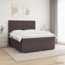Boxmadras med topmadras Mørk Brun 160 x 200 cm Stof