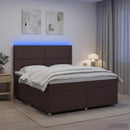 Boxmadras med topmadras Mørk Brun 180 x 200 cm Stof