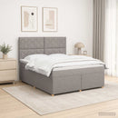 Boxmadras med topmadras Gråbrun 160 x 200 cm Stof