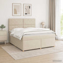 Boxmadras med topmadras Cremefarvet 140 x 200 cm Stof