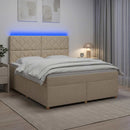 Boxmadras med topmadras Cremefarvet 140 x 190 cm Stof