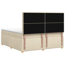 Boxmadras med topmadras Cremefarvet 180 x 200 cm Stof