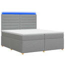 Boxmadras med topmadras Lysegrå 200 x 200 cm Stof