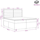 Boxmadras med topmadras Lysegrå 200 x 200 cm Stof