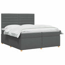 Boxmadras med topmadras Mørkegrå 200 x 200 cm Stof