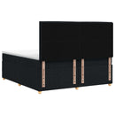 Boxmadras med topmadras med hovedgærde Sort 200 x 200 cm Stof