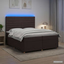 Boxmadras med topmadras Mørk Brun 200 x 200 cm Stof