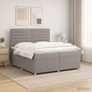 Boxmadras med topmadras Gråbrun 200 x 200 cm Stof