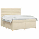Boxmadras med topmadras Cremefarvet 200 x 200 cm Stof