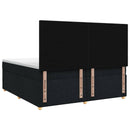 Boxmadras med topmadras med hovedgærde Sort 200 x 200 cm Stof