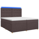 Boxmadras med topmadras Mørk Brun 200 x 200 cm Stof
