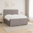 Boxmadras med topmadras Gråbrun 200 x 200 cm Stof