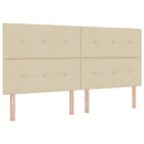Boxmadras med topmadras Cremefarvet 200 x 200 cm Stof