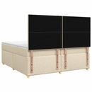 Boxmadras med topmadras Cremefarvet 200 x 200 cm Stof