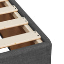 Boxmadras med topmadras Mørkegrå 200 x 200 cm Stof