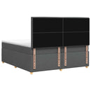 Boxmadras med topmadras Mørkegrå 200 x 200 cm Stof