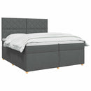 Boxmadras med topmadras Mørkegrå 200 x 200 cm Stof
