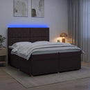 Boxmadras med topmadras Mørk Brun 200 x 200 cm Stof