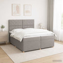 Boxmadras med topmadras Gråbrun 200 x 200 cm Stof
